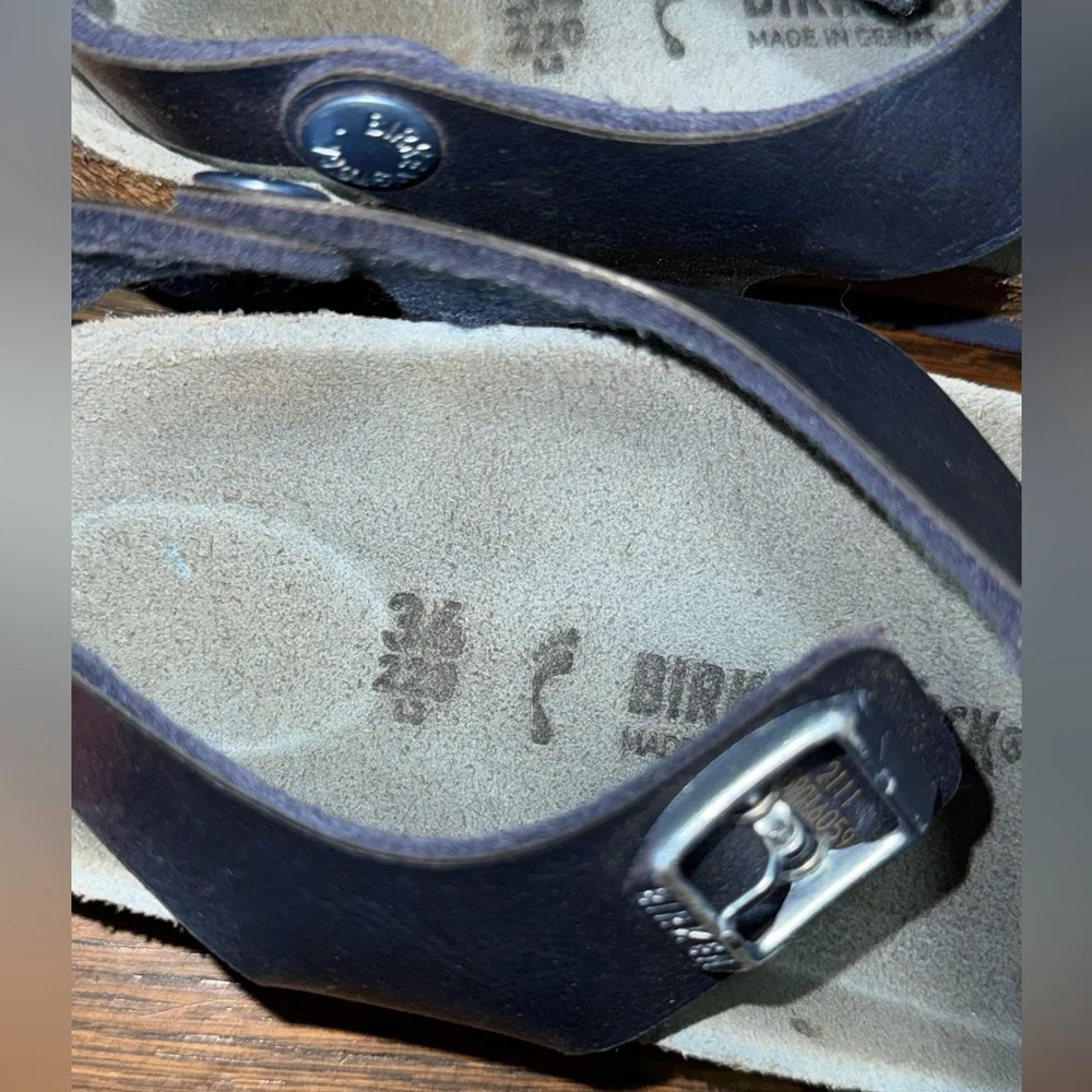 Birkenstock Kids Blue Metallic Sandals size 3 - Picture 2 of 4